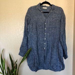 Cp shades long button down in navy chambray